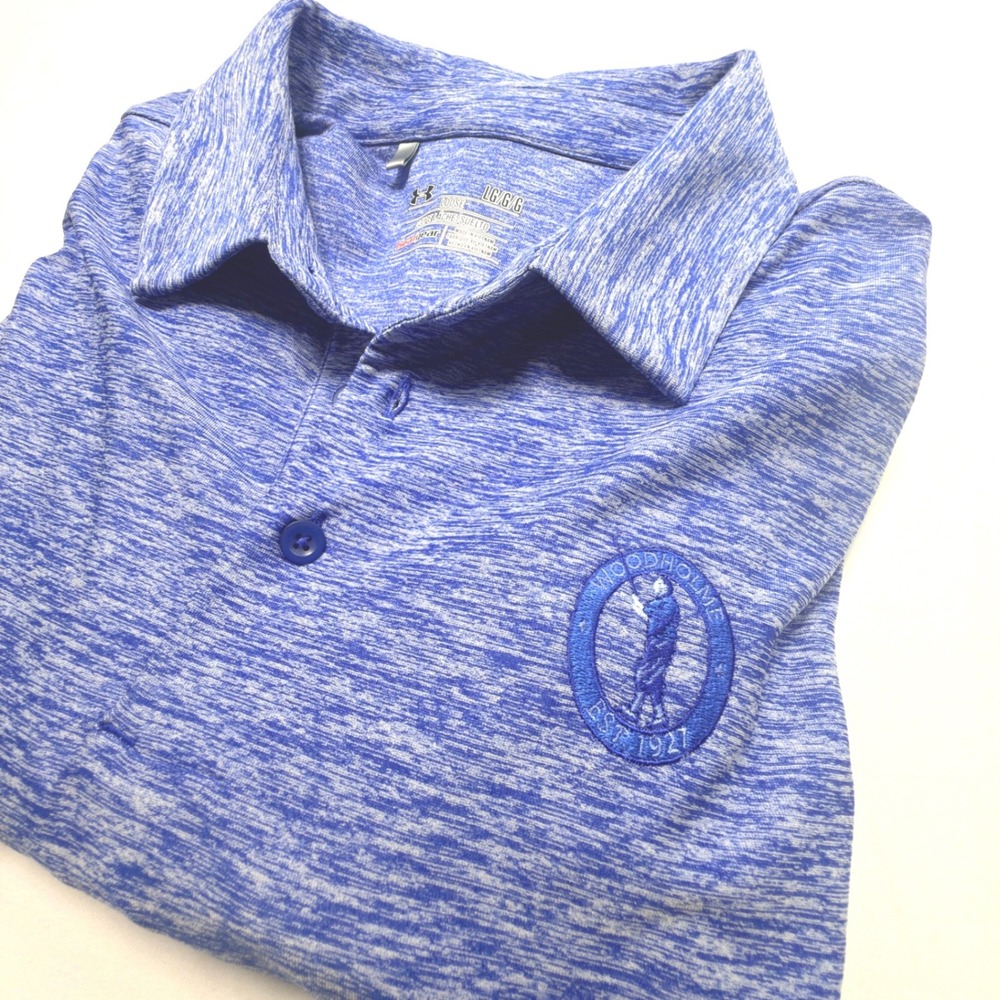 Under Armour HeatGear Polo Mens Large Blue Woodholme Golf Shirt‎